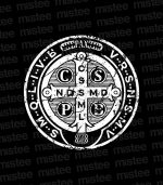 Majica medaljon sv. Benedikta - crna - Slika 2