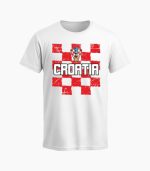 Majica Hrvatska - Croatia kockice bijela